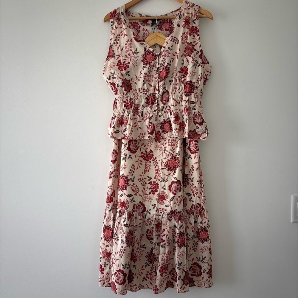 NWT Sanctuary Voil Cream and Red Floral Skirt and Sleeveless Top Matching Set L - Picture 2 of 10